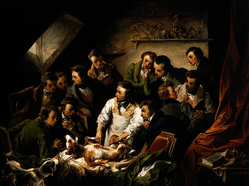 1802-Émile Édouard Mouchy - Dimostrazione fisiologica con vivisezione di un cane, 1832